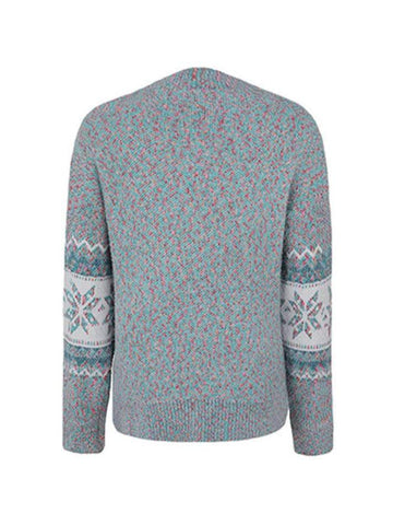 Back To School Sonicelife Snowflake Jacquard Mock Neck Sweater