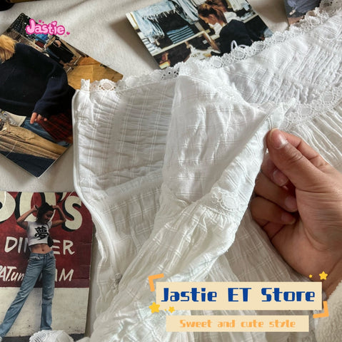 Sonicelife 2025 Summer Lace Trim White Sweet Mini Skirts A-line High Waist Folds Short Faldas Woman Casual Cute Preppy Style Y2k Skirt