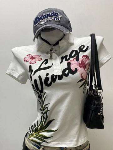 Sonicelife Summer Sexy One Shoulder Design Y2k Vintage T-Shirts Women Streetwear 2000s Casual Print Tees 2025 Korean Fashion Punk Crop Tops