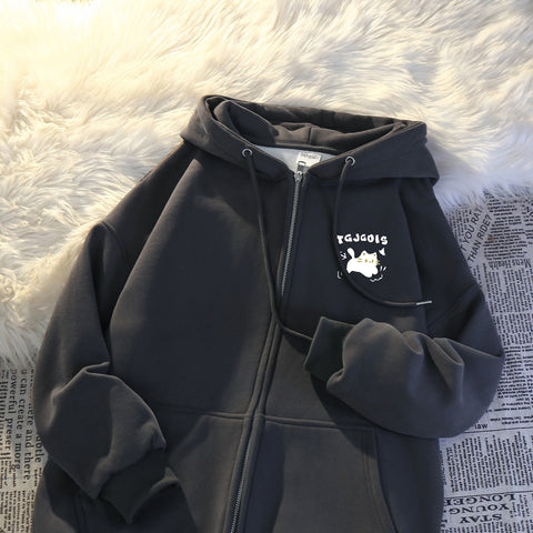 Sonicelife Hooded Sweatshirts for Women 2025 Ropa Mujer Thicked Oversized Jackets Y2k Tops Casual Fashion Anime Zipper Hoodies Coats 49C858