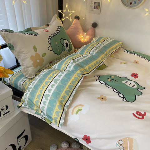 Sonicelife Ins Nordic Pastoral Style blue Floral Duvet Cover With Pillow Case Princess Bed Sheet Kids Girls Bedding Set King Queen Cute