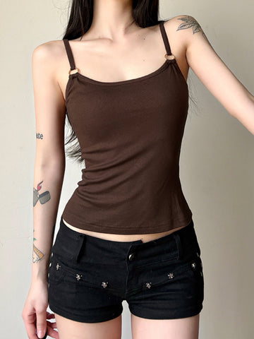 Sonicelife Y2k Vintage Camisole Women Mall Gothic Streetwear Harauku Summer Sexy Patchwork Crop Tank Tops Grunge Rave Outfits Femme