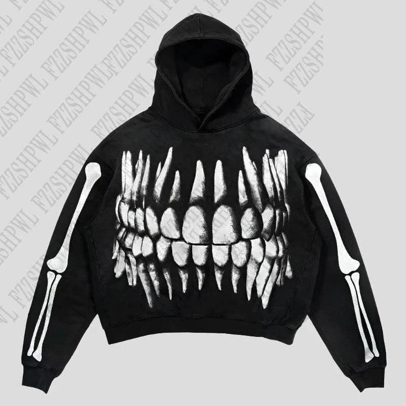 Sonicelife Grunge Punk Rock Long Sleeve Hip Hop Vintage Y2K Oversize Streetwear Hip Hop emo Women Hooded Personality Tide Hoodies Clothing