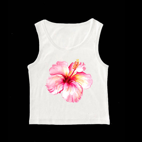Sonicelife Printed tanks flower pattern emo girl punk casual Y2K short tops urban beauty American retro Harajuku aesthetic women's baby tee