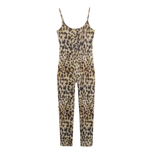 Sonicelife Leopard print jumpsuit with small V-neck fashionable and sexy temperament versatile slim fit and slimming pants new design