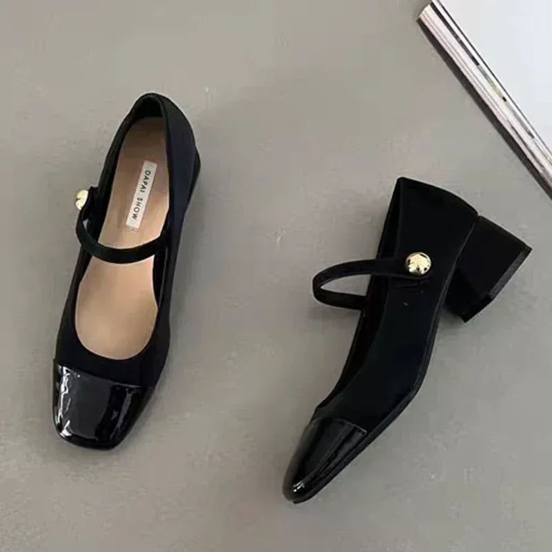 Sonicelife Square Toe Marie Janes High Heels Shoes Summer Women Shallow Shoes 2024 New Designer Dress Shoes Elegant Pumps Femme