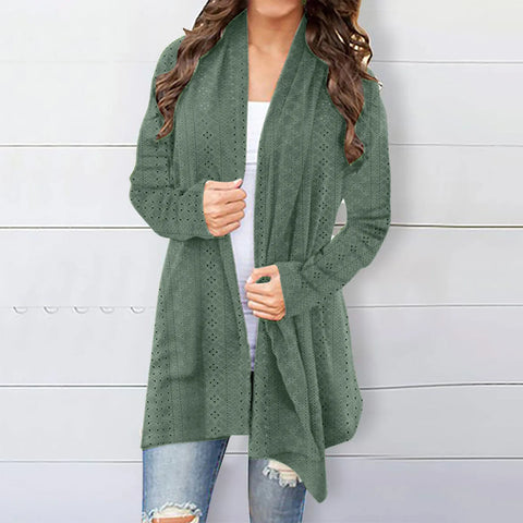 christmas outfit Sonicelife Women's Cardigan Sweater Fall Open Front Knit Oversized Cardigans Duster Coats with Pockets Warm Casual Simple Cardigan