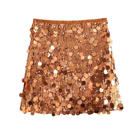 Sonicelife Mini Skirt For Women Sexy Sequin Short Skirts Vintage Y2k Women Clothing Summer Fashion Female Streetwear Skirt Mujer