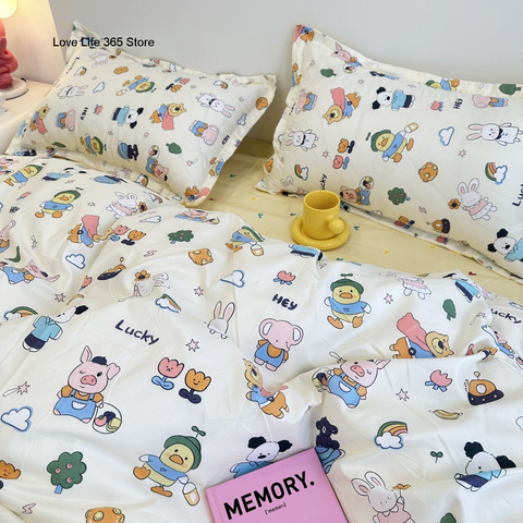 Sonicelife Purple Tulip Bedding Set INS Bed Linens Duvet Cover 150x200 Double Queen King Quilt Cover Soft Polyester Bedclothes Flat Sheets