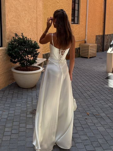 Sonicelife Elegant Solid Satin Ruffles Sling Long Dress Lady Sexy Square Collar Backless Sleeveless Lace Up Robes Chic Women Party Dresses