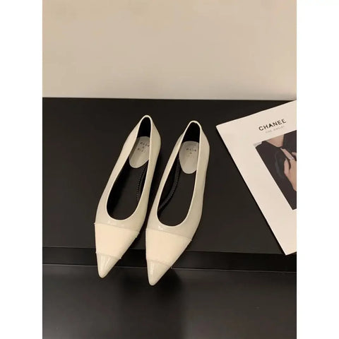 Sonicelife Pointed Toe Women Loafers Black Brown White Casual Mules Shoes New 2024 Fashion Shallow Slip on Low Flat Heel Party Dress Shoes