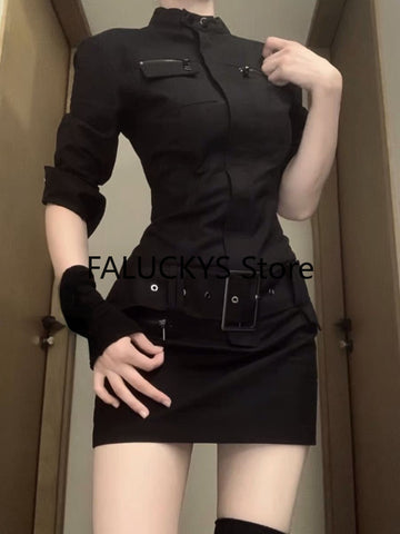 Sonicelife 2025 Autumn Elegant Vintage Dress Office Lady Causal Outwear Mini Dress Women Evening Party Slim Dress Korean Fashion Chic