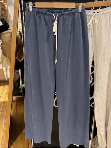 Sonicelife Red Drawstring Elastic Waist Oversized Retro Trouser Woman Casual Wide Leg Pant Loose Y2K Harajuku Sweatpants Cototn Blend