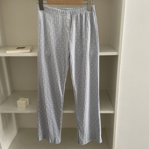 Sonicelife Sweet Print Cotton Long Pants Women All-match Soft Elastic High Waist Pajama Trousers Vintage Preppy Style Cute Home Pant Y2K