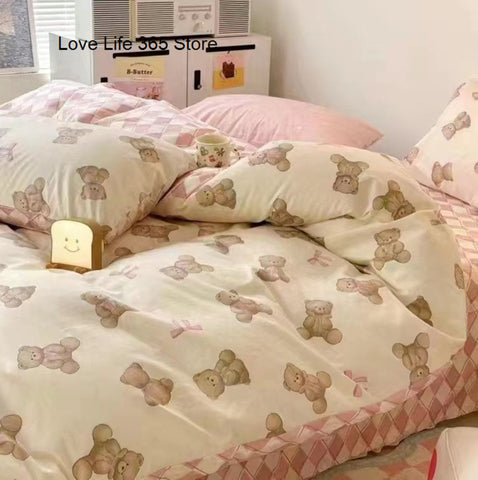 Sonicelife Doughnut Soft And Cute Donut Bedding Set Ins Linen And Duvet Cover With Pillowcases Single Double Full Size For Kids Adults