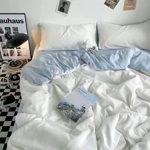 Sonicelife Purple Tulip Bedding Set INS Bed Linens Duvet Cover 150x200 Double Queen King Quilt Cover Soft Polyester Bedclothes Flat Sheets