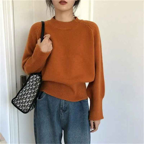 Black Friday Sonicelife Autumn Cashmere Knitted Sweaters Women Winter Warm Casual Mock Neck Solid Jumpers Harajuku Loose Simple Pullovers Sweater New