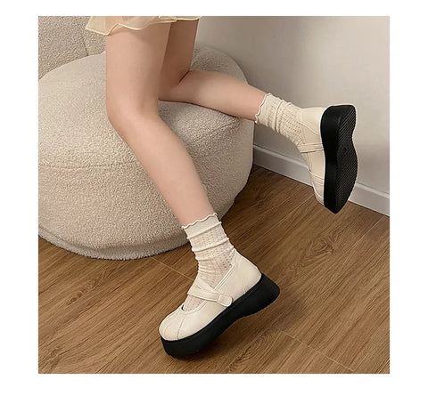 Sonicelife 2025  High Quality Buckle Strap Women's High Heels Fashion Shallow Dress Pumps Women New Round Toe Platform Heels