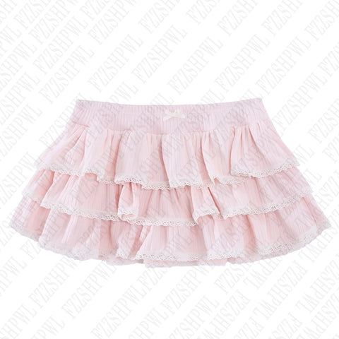 Sonicelife Emo Girls straps Aesthetic Women's Skirt Harajuku Casual Pink Sweet Cake Skirt Fairy tale Sexy Streetwear vintage Y2K Mini Skirt