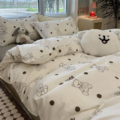 Sonicelife Pastoral Floral Rose Bedding Sets Flat Bed Sheet Duvet Cover Single Double Full Queen King Bedclothes Ins Pure Bedroom Linen