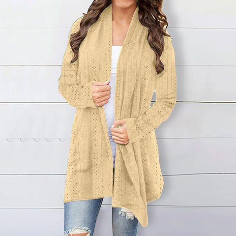 christmas outfit Sonicelife Women's Cardigan Sweater Fall Open Front Knit Oversized Cardigans Duster Coats with Pockets Warm Casual Simple Cardigan