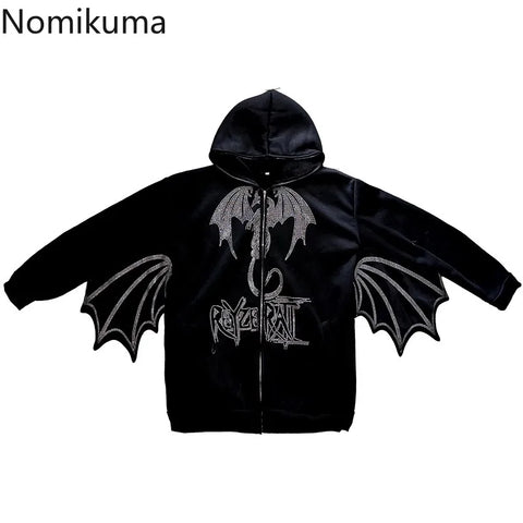 Sonicelife Harajuku Hoodies Women's Clothing Streetwear BF Punk Y2k Jackets 2025 Ropa Mujer Fashion Sweatshirts Heavy Diamond Hoodie Tops