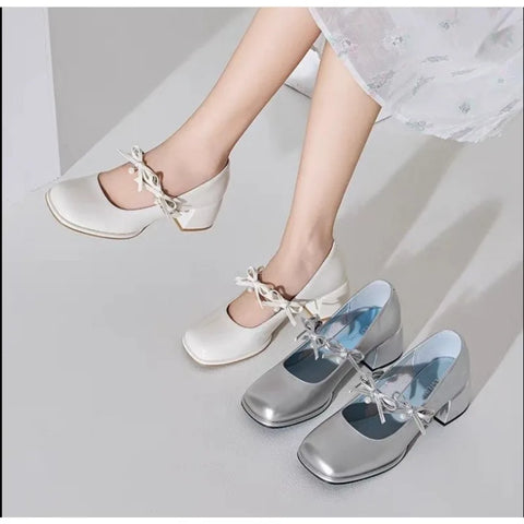Sonicelife 2025  Shoes Woman Flats Elegant Bow-Knot Shallow Mouth Pearl Decorateion Dress On Heels Butterfly Beading Butterfly-knot  Janes