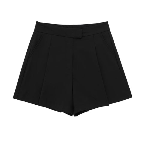 Sonicelife Women's Pleated High Waisted Shorts Minimalist Design Casual and Versatile Slimming Look New Short Pants