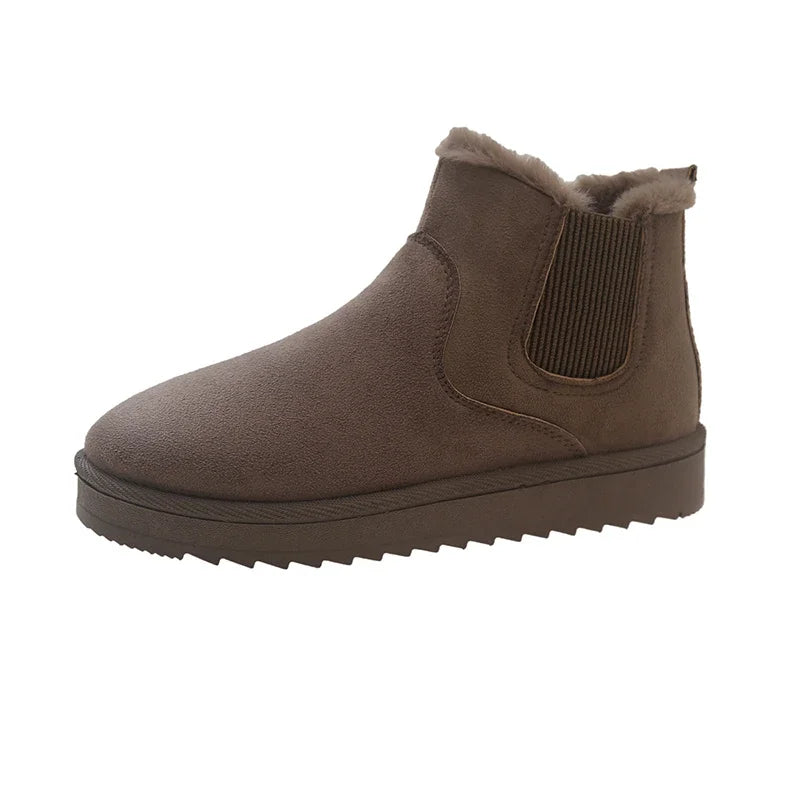 Sonicelife 2025 Thick-soled snow boots  winter new style plus velvet thickened warm  bread ladies shoes big cotton shoes