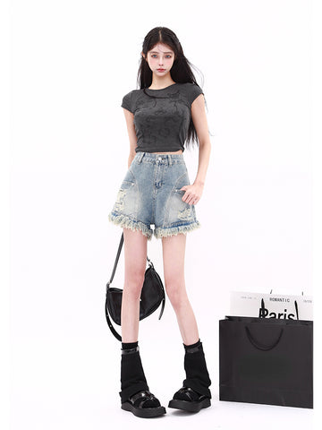 Sonicelife Vintage Sexy Hot Girl Slim Denim Shorts Women Y2k Causal High-waist American Style Pants Korean Fashion 2025 Summer Chic New