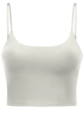 Sonicelife-Light Gray Sleeveless Sport Yoga Crop Top