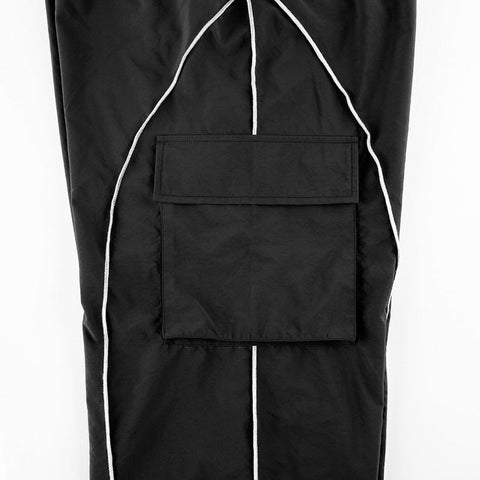 Sonicelife Piping Detail Size Friendly Parachute Cargo Pants