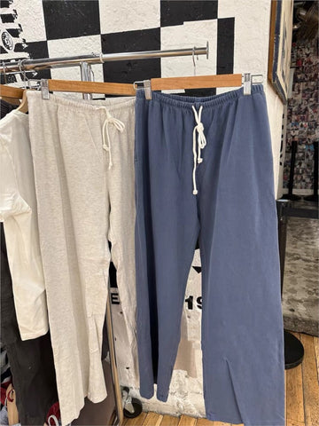 Sonicelife Red Drawstring Elastic Waist Oversized Retro Trouser Woman Casual Wide Leg Pant Loose Y2K Harajuku Sweatpants Cototn Blend