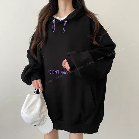 christmas outfit Sonicelife Sweatshirt women's solid color plus velvet design niche gray reprint 2025 spring and autumn new Korean version oversize hooded