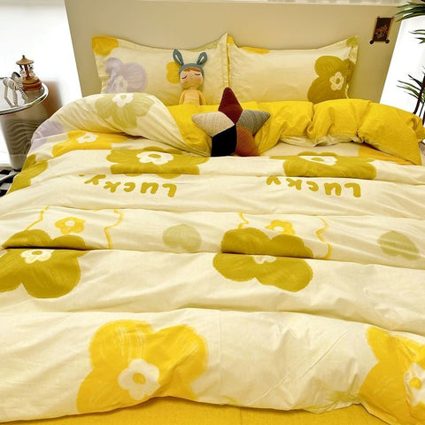 Sonicelife Purple Tulip Bedding Set INS Bed Linens Duvet Cover 150x200 Double Queen King Quilt Cover Soft Polyester Bedclothes Flat Sheets