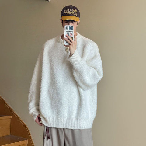 christmas outfit Sonicelife American retro mohair sweater men's autumn and winter high-end coat sweater loose lazy style women clothing y2k tops emo