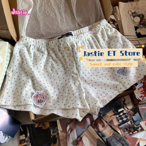 Sonicelife American 2025 New Women's Super Shorts Low Waiste Floral Print Sweet Girls Pant Casual Slim Home Shorts Y2K Cotton Trouser