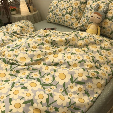 Sonicelife Nordic Style Ins Avocado Green Bedding Set Cartooon Fruit Quilt Cover Polyester High Quality Comforter Full Size With Pillowcase