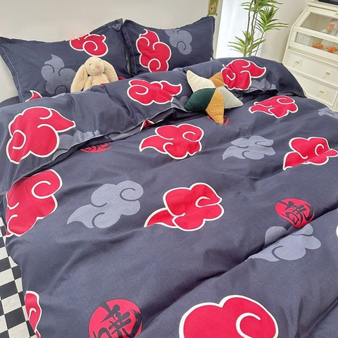 Sonicelife Purple Tulip Bedding Set INS Bed Linens Duvet Cover 150x200 Double Queen King Quilt Cover Soft Polyester Bedclothes Flat Sheets