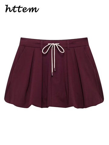 Sonicelife Fashion Red Wine Jacket Mini Skirt Sets Women Casual Lapel Zipper Jackets Pleated Lace Up Skirt 2024 Autumn Lady Vintage Outfits