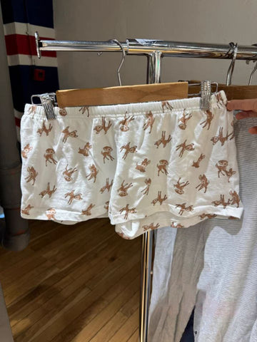 Sonicelife New Bear Bow Print Home Underwear Shorts Women Elastic High Waist Straight Short Pants Summer Sweet Cute Y2K Pajama Sweatshorts