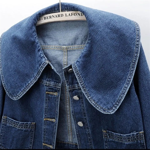 Sonicelife 2025 New Autumn Women Denim Jacket Long Sleeve Casual Short Denim Coat Famale Jeans Jackets Outerwear Casaco Jaqueta Feminina