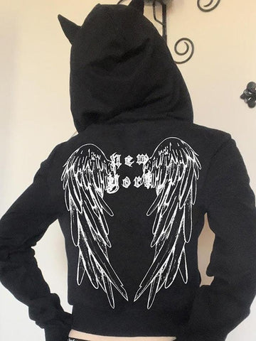 Sonicelife Y2K Devil Horn Hoodie