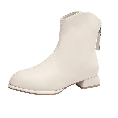 Sonicelife Boots Women's New 2025  Hot Selling Winter Shoes Back Zipper Pointed Toe Ankle Fashion Rubber Rock Low Autumn  Zapatos