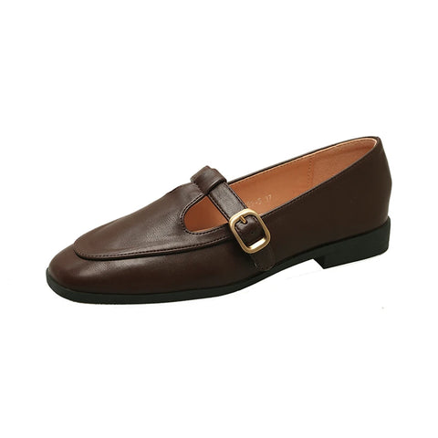 Sonicelife Fashion Women Loafers Ballet Dance Shoes Slip On Cross Strap  Black Beige Brown Flat Low Heels Autumn Spring Dress