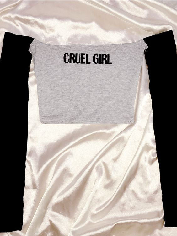 Sonicelife Streetwear Punk Girl Sexy T Shirt One shoulder Harajuku Long sleeves Kpop Grunge Tee Women Clothing Y2k Emo Aesthetic Crop Tops