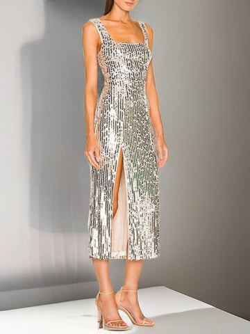 Sonicelife-Sequin Midi Dress