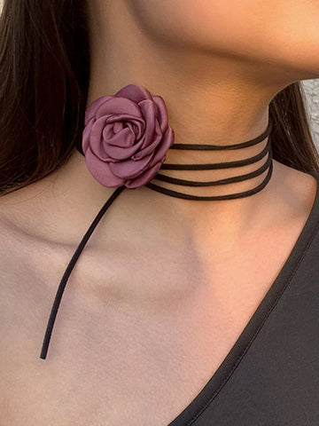 Sonicelife-Rosette Bud Choker Necklace