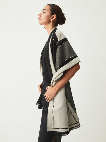 Sonicelife-Contrast Color Geometric Scarf