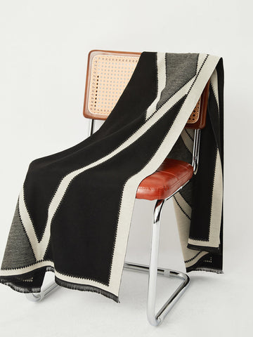 Sonicelife-Contrast Color Geometric Scarf